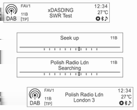78 Rádio (7) Tlačítko INFORMACE [INFO] Zobrazí se informace o dané rozhlasové stanici nebo rádiu DAB.