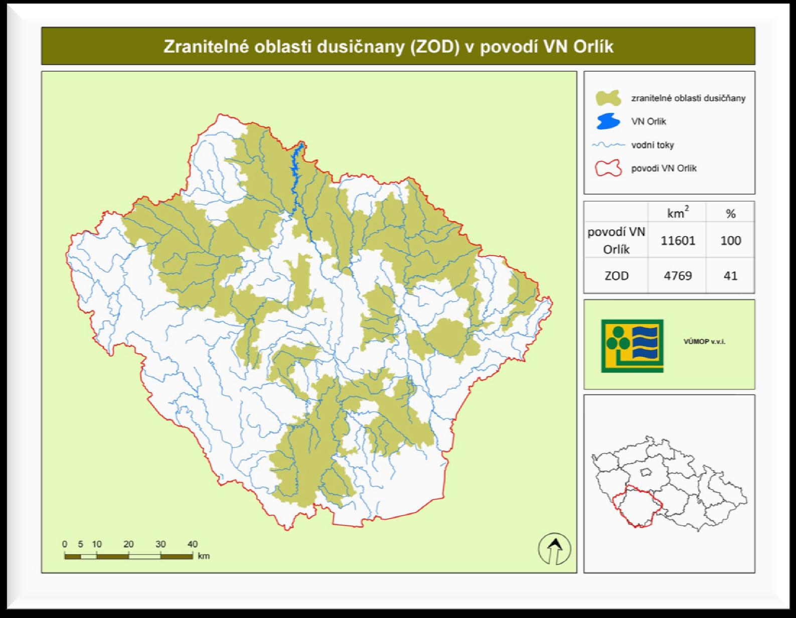 Zranitelné oblasti dusičnany v