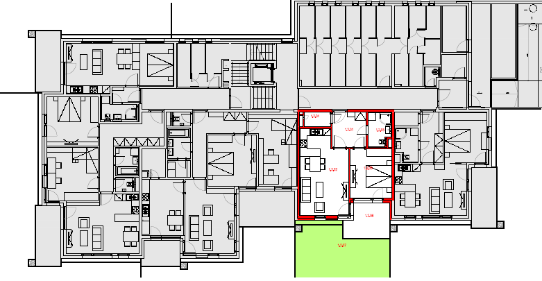 Byt 1.2-2+kk/T, 60,56 m2 + 30,89 m2 zahrada, 1.