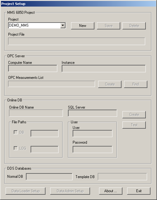 ADASH spol. s r.o. - 30 - Setup a Data Admin Setup. Kliknutím na jedno z těchto tlačítek přejdete do režimu spouštění / zastavování nebo údržby (obvykle rozšiřování) již existujícího projektu.