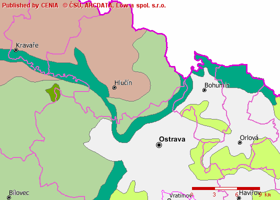 Osídlení je soustředěno do údolí Ludgeřovického potoka, kde navazuje na osídlení sousedních obcí Markvartovice a Petřkovice. Samostatně vystupuje osada Vrablovec.
