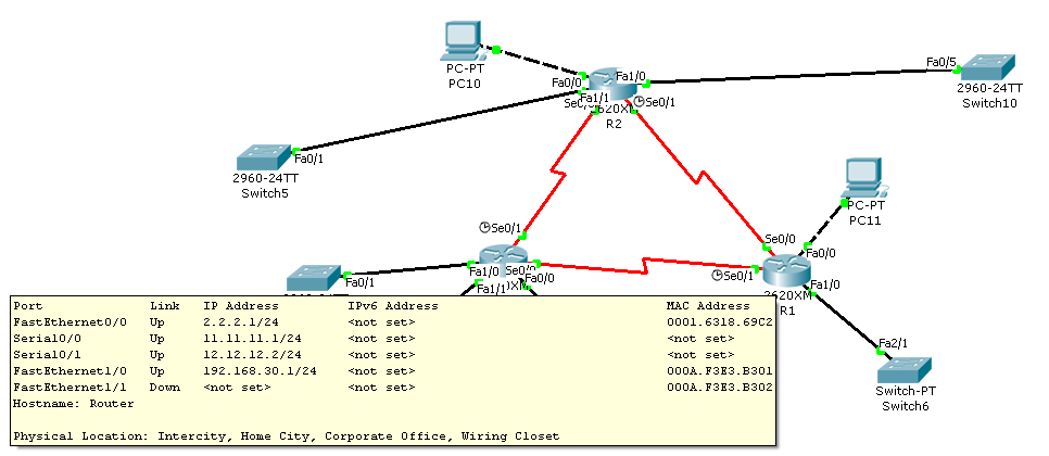 int s0/1 příkazem Router(config-if)#clock rate 64000 nastavíme rychlost přenosu. Konfigurace pro Fast Ethernet je int fa0/0 3.3.3.1 255.255.2550 int fa1/0 192.168.1.1. 255.255.2550 - int fa1/1 192.