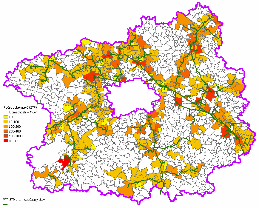 Tabulka 35: Podíl neaktivních přípojek Rozvodna (ORP) neaktivní přípojky ( ks ) aktivní přípojky ( ks ) celkem Neaktivní /celkem ( % ) Benešov (Vlašim) 2 191 3 840 6 031 36 Beroun (Černošice,