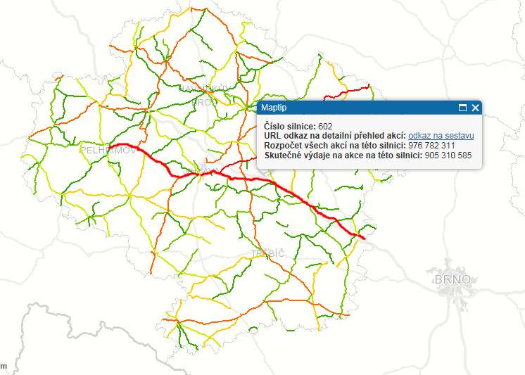 Investiční mapa budovy Investiční mapa silnice