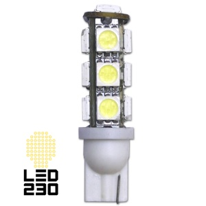 GWL/Power: Úsporná žárovka LED+ 13x, W2,1x9,5d, bílá ( 2 W, 12 V) LED žárovka obsahuje 13 plochých HIGH POWER LED a je určena do svítidel s paticí W2,1x9,5d
