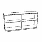 22 Skříňka otevřená 800 x 350 x 807 mm 23 Skříňka otevřená spodní. Skříňka je opatřena soklem a horní deskou.