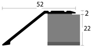 Kovové profily / UKONČOVACÍ Ukončovací nájezd 3 mm - ( šroubovací, samolepící ) zlatá E00 270 cm 3-01-2700 90 cm 3-01-0900 stříbro E01 270 cm 3-01-2701 90 cm 3-01-0901 šampaň E02 270 cm 3-01-2702