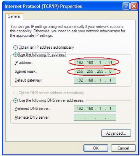 Obrázek 6-2 Nastavení parametrů sítě na počítači (3) Nastavte patametry sítě softwaru osciloskopu OWON. Zapněte na počítači příslušný software, vyberte v menu "Communications" volbu "Ports-settings".