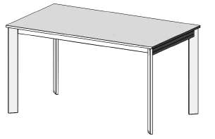 Zen Design Interior Point Rozkládací kovový stůl s fixní podnoží z epoxidované lakované oceli. Rozkládací mechanismus montovaný na hliníkových kolejnicích. Top z lamina, melaminu o tl.