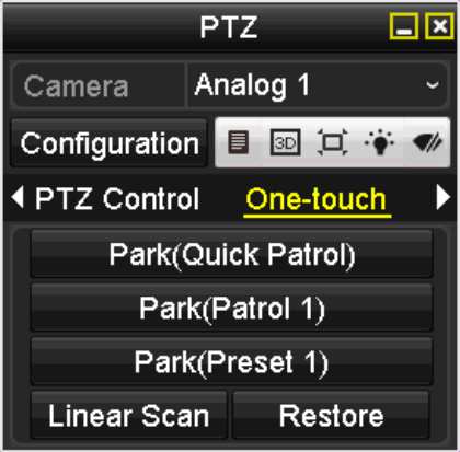 MOŽNOST: V režimu živého náhledu můžete stisknout tlačítko ovládání PTZ na předním panelu nebo na dálkovém ovladači, nebo vybrat ikonu ovládání PTZ nebo vybrat možnost PTZ v kontextové nabídce.