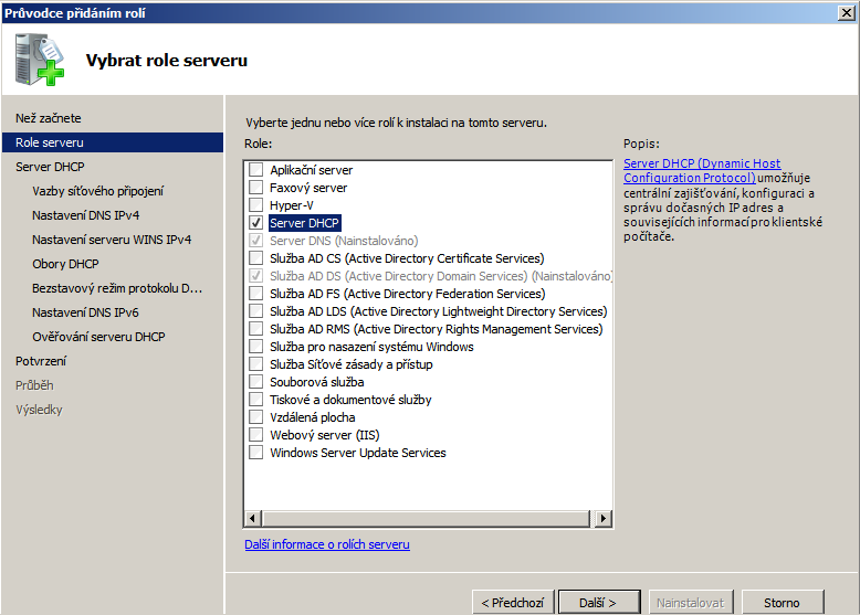 3. Nakonfigurujte server DHCP (Přidat