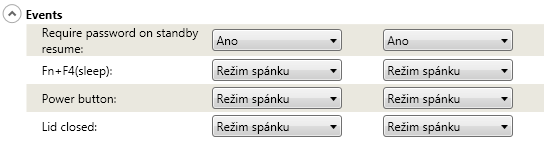 Rzšířené rzhraní Pkrčilá nastavení (Advanced settings) Pvlit hybridní spánek Pvlit časvané/autmatické prbuzení ntebku (vhdné na baterii vypnut, aby se ntebk neprbuzel např.