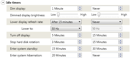 Rzšířené rzhraní Systémvá nastavení (System settings) Výkn pčítače: nízký, vyrvnaný, turb, maximum turb (resp.