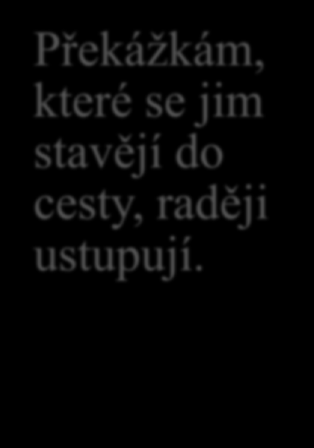 Flegmatikové Bývají v jednání střízliví a trpěliví, nedají se vyrušit z