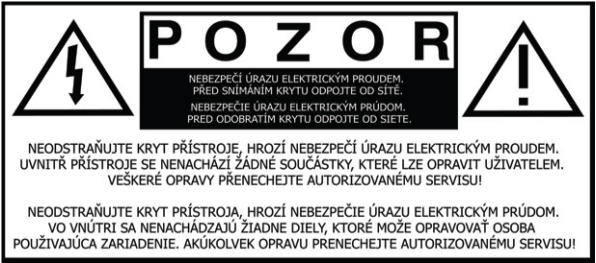UPOZORNĚNÍ Než začnete přístroj používat, pozorně si přečtěte návod k použití. ZDROJ NAPĚTÍ Tento přístroj by měl být připojen ke zdroji napětí se střídavým proudem 220-240 V~, 50 Hz.