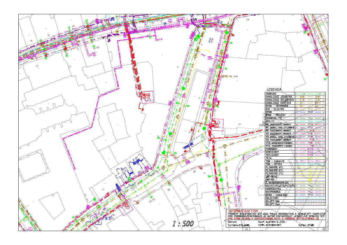 Odborná data Digitální technická mapa města Brna (DTmB) Digitální technickou mapou města Brna se rozumí souborné dílo, vyjadřující stav technických a přírodních objektů a zařízení nad, na a pod