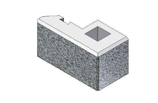 Pravý rohový blok se pozná tak, kdy při pohledu na větší pohledovou plochu bloku (rozměr 400 x 200 MM) se stýká na pravé straně s kratší pohledovou plochou (rozměr 200 x 200 MM) viz obr. a).