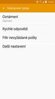 Vyberete možnost SMS. 6. Zde zvolíte Středisko zpráv. 7.