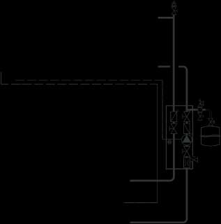 CIRCO CIRCO : Čerpadlo solárního V1 : 3cestný přepínací ventil (dohřev teplé vody nebo režim topení) : Mísič odtokové vody Solární regulátor Pole kolektoru Termika plynu Topný okruh V1 Studená voda