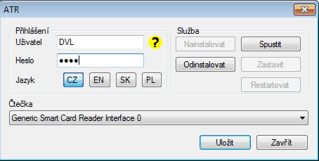 6 TACHOTel 2 Nastavení aplikace 2.1 Instalace a konfigurace služby ATR Pro komunikaci se čtečkou čipových karet je zapotřebí mít nainstalovanou službu ATR (Auris Tachograph Reader).