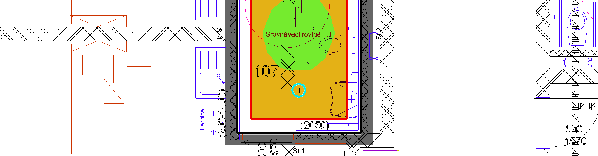 : Domov pro seniory 13 107 koupelna+wc 13.1 Přehled výsledků, 107 koupelna+wc 13.1.1 Přehled výsledků, Oblast hodnocení 1 3.5 3.0 1.5 0.5 0.4 0.8 1.2 1.