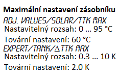 Maximální výkon Zobrazení maximálního výkonu zařízení v kw od uvedení do provozu nebo od posledního resetu.