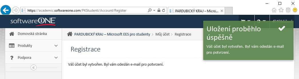 Registrace na SoftwareONE Academic portálu Adresa pro portál: Pro studenty - https://academic.softwareone.