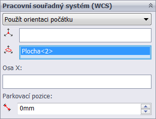 Použít orientaci počátku vrchol polotovaru nebo bod skici je použit