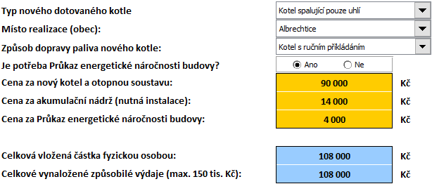 Pozn. V případě realizace kotle na pevná paliva budou podporovány pouze kotle splňující požadavky Nařízení Komise (EU) (č.