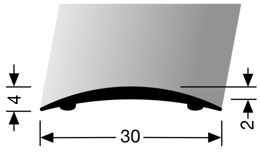 MOC Küberit CZK Hliníkové profily 2/8 Přechodové hliníkové profily Typ 060 H / SK Přechodové hliníkové profily Typ 462 H / SK 215 06 01 10 5 H10 Borovice(H70 Olše) 40 x 2,7 m = 108 bm S 157 Kč/bm 2