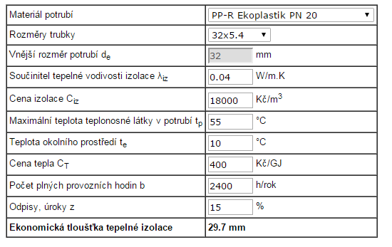 Potrubí PPR, PN 20, průměr 20 x 3,4 > Isover ML-3, 30 mm Potrubí PPR, PN 20, průměr 25