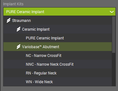 Typ implantátu nabízí různé typy Variobase