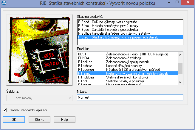 Zahájení vlastní práce se zvoleným produktem RIBTEC strana 22 Nové zadání 1.7.5 Nové zadání Nové zadání - tzv. zadávací položka - je možno vytvořit na kterémkoliv místě ve v počítači, resp. síti, tj.