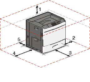 Informace o tiskárně Výběr umístění tiskárny VÝSTRAHA NEBEZPEČÍ ÚRAZU: Hmotnost tiskárny je vyšší než 18 kg a k jejímu bezpečnému zvednutí jsou zapotřebí dvě osoby.