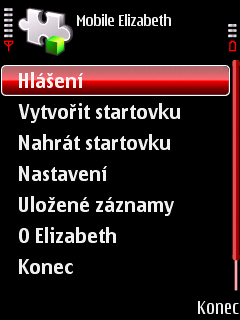 Kapitola 3 Hlavní menu Hlavní menu se zobrazí po spuštění programu. Na různých telefonech se program nachází na různých místech v menu telefonu, např.