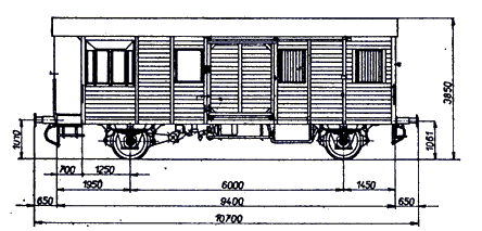 Obr. 3 Vůz Daa-k Zdroj: (12) 2.4 Vlaková souprava Vlaky budou sestaveny z jednoho hnacího vozidla (310.0), jednoho služebního vozu (Daa-k) a tří vozů osobních (Baa, 2. série).