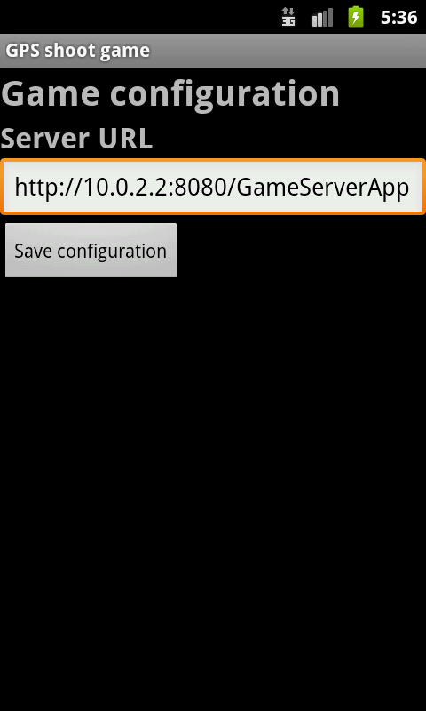 Aplikace GPS game Klientská aplikace Obrázek 5.