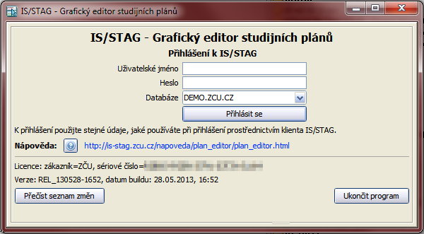 1.2 Přihlášení 1.2 Přihlášení Obrázek 1.2: Informace oznamující vydání nové verze.