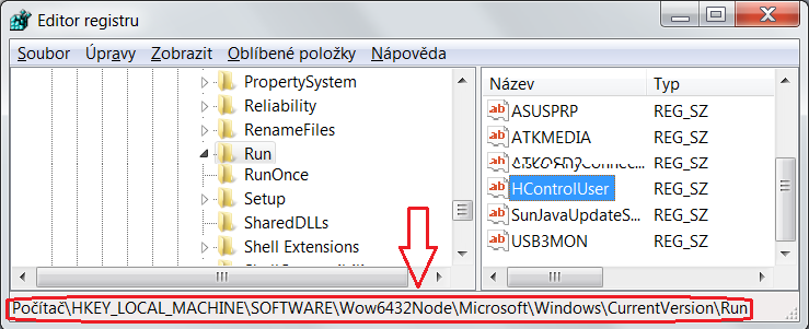 Perzistentní mechanismy Registrové klíče Systémová část, HKLM = HKEY_LOCAL_MACHINE Virus v HKLM = PROBLÉM HKLM\Software\Microsoft\Windows\CurrentVersion\Run