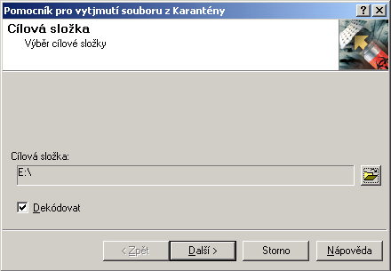 KASPERSKY AV CONTROL CENTRE $ Pro obnovení souboru z karantény, 1.