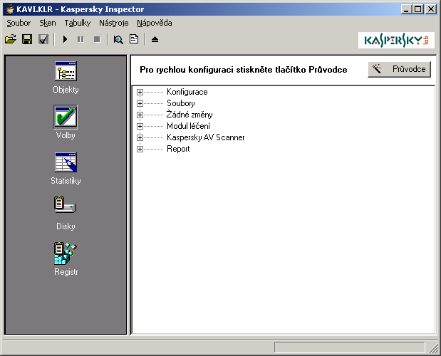 KASPERSKY INSPECTOR 14.5. Nastavení parametrů práce programu 14.5.1. Všeobecné nastavení kontroly Pro přístup ke změně všeobecných nastavení programu KAV Inspector, je nutné na panelu kategorií (viz.