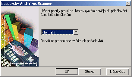 KASPERSKY AV SCANNER 3.5.2. Změna priorit skenování $ Prioritu skenování můžete měnit v jeho průběhu, aniž byste jej zastavili.