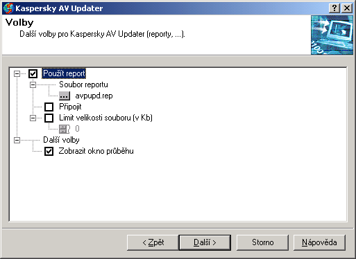 KASPERSKY AV UPDATER Restartovat počítač (pokud je to nutné) restartovat počítač po instalaci aktualizace softwaru, pokud je to nutné. 5.3.