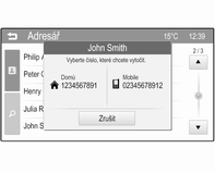 Telefon 51 Používání telefonního seznamu Při párování mobilního telefonu s informačním systémem pomocí Bluetooth se automaticky stáhne telefonní seznam mobilního telefonu.