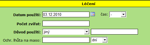 Příklad tiskového výstupu (soubor MS Word) pro evidenci léčení pro EZ: 2.4.