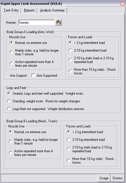 5.1 Ergonomické metody vybrané ke srovnání 5.1.1 RULA (Rapid Upper Limb Assessment) Rula je metoda, která hodnotí silové poměry a postoje pracovníků se zaměřením na horní končetiny.