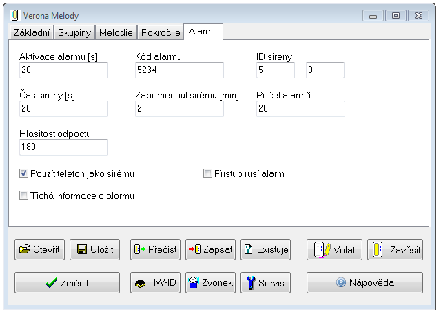 Melodie telefonu Tato melodie se v telefonu ozve, pokud se na telefon volá z jiného telefonu. Melodie dveří Tato melodie se v telefonu ozve, pokud se na telefon volá z tabla.