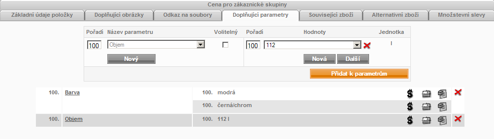 114 / 207 na frontendu jako samotný odkaz. Takto se v databázi vytvoří vazba mezi odkazy na soubory a hlavním zboţím. K hlavnímu zboţí je moţné přidat neomezené mnoţství odkazů na soubory.