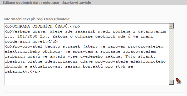 39 / 207 Zadané změny stačí jen potvrdit kliknutím na tlačítko Uloţit. Pokud nechcete udělat ţádné změny, klikněte na tlačítko Storno. 2.1.5.