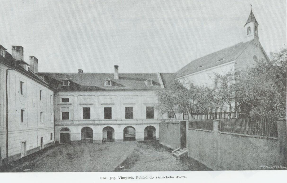 díl XI Foto 1: Pohled na zámek Vimperk s městem, před poţárem roku  díl
